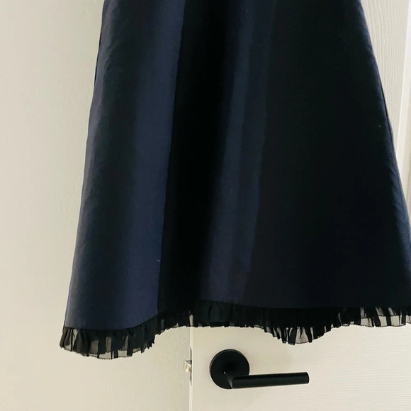 Kate spade velvet bow fit & flare navy dress - Picture 5 of 9